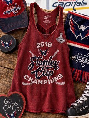 Washington Capitals 2018 Stanley Cup Champions Tank Top M Majestic Threads NHL